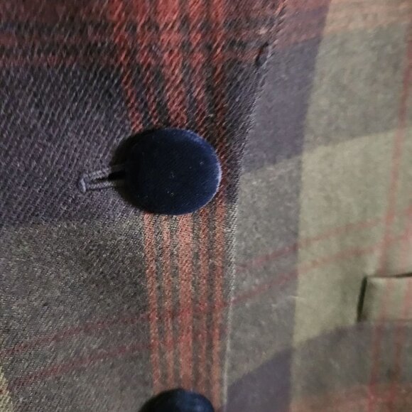 Lord & Taylor Vintage Stunning Wool Plaid Velvet Accent Blazer Size 2p - Picture 4 of 7